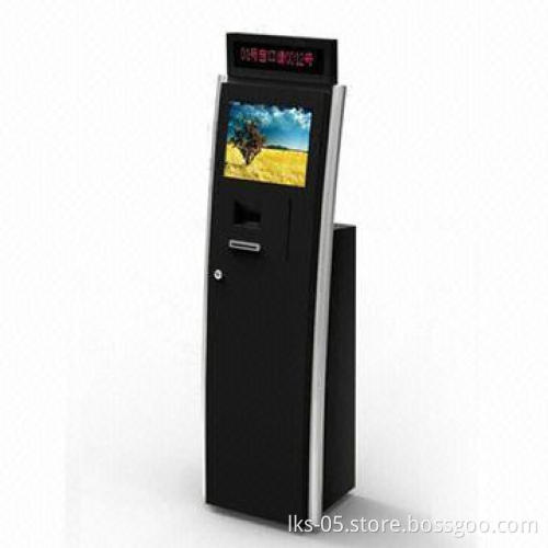Queue ticket machine kiosk terminal with 17inch touch screen and ticket printer